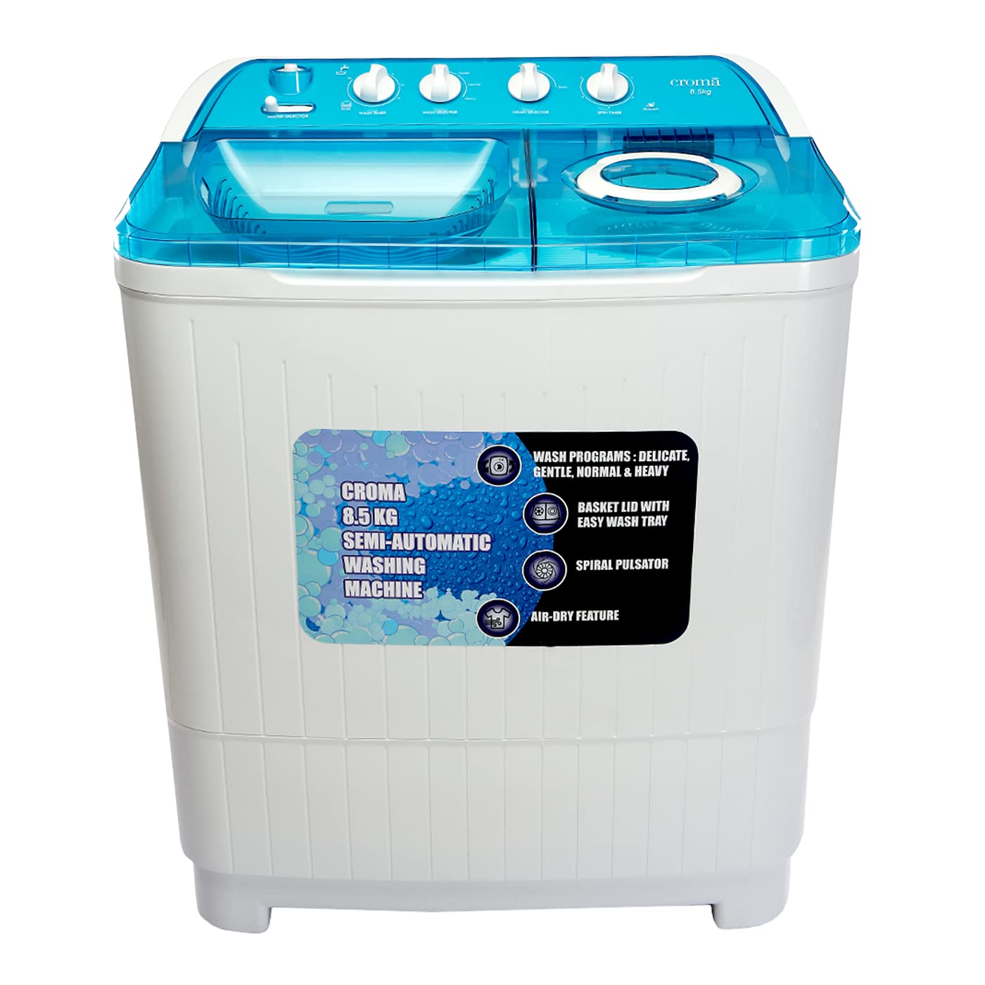 Croma Semi-automatic Top-load Washing Machine 8.5 kg   
