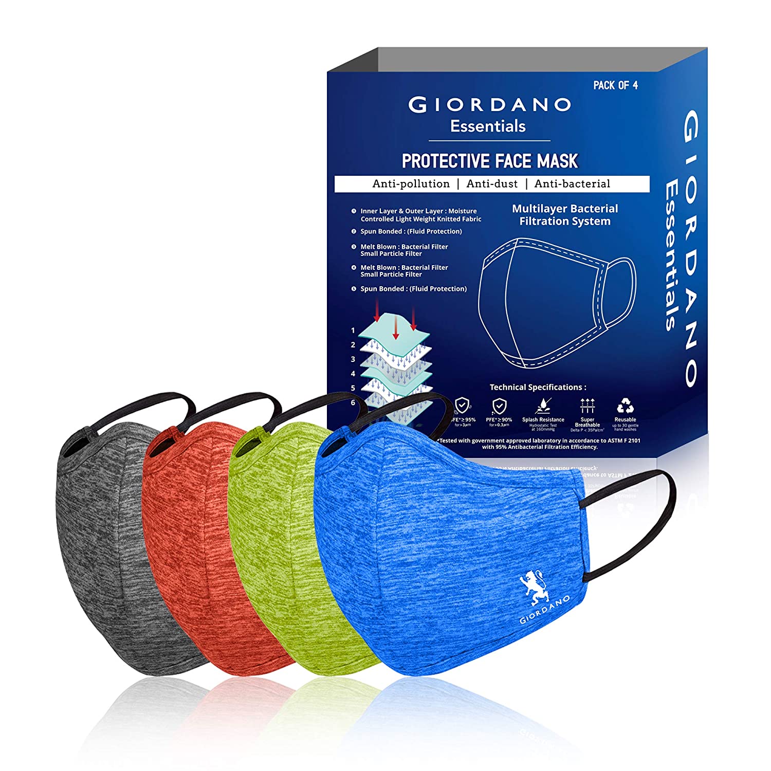 Giordano sports 6 layers reusable outdoor face mask