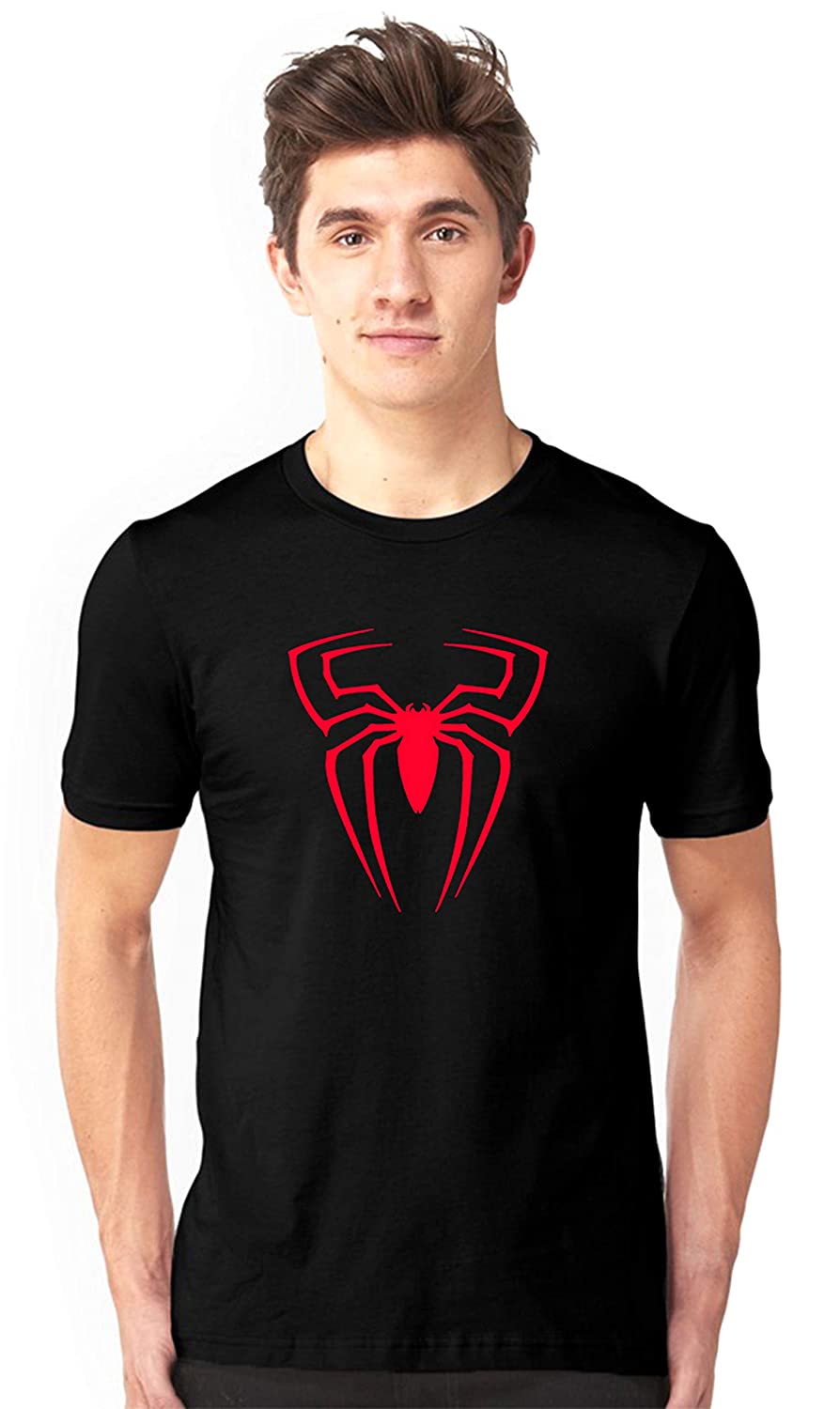 Logo style spiderman premium bio-washed half sleeves printed t-shirt 