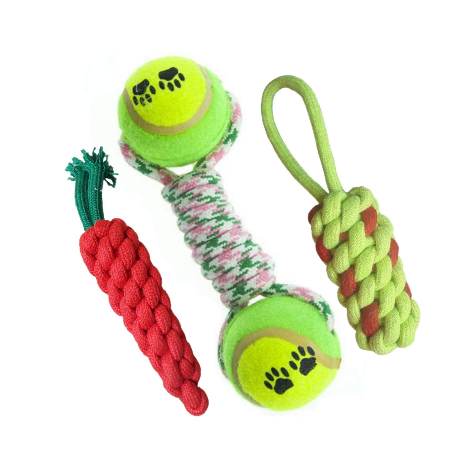 Pet Needs Combo of 3 Durable Pet Teeth Cleaning Chewing Biting Knotted Small Puppy Toys