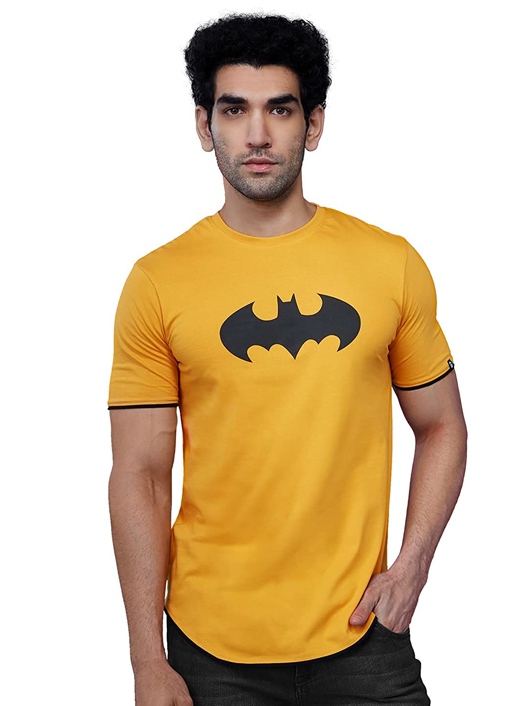 The souled store batman graphic printed cotton drop cut t-shirt 