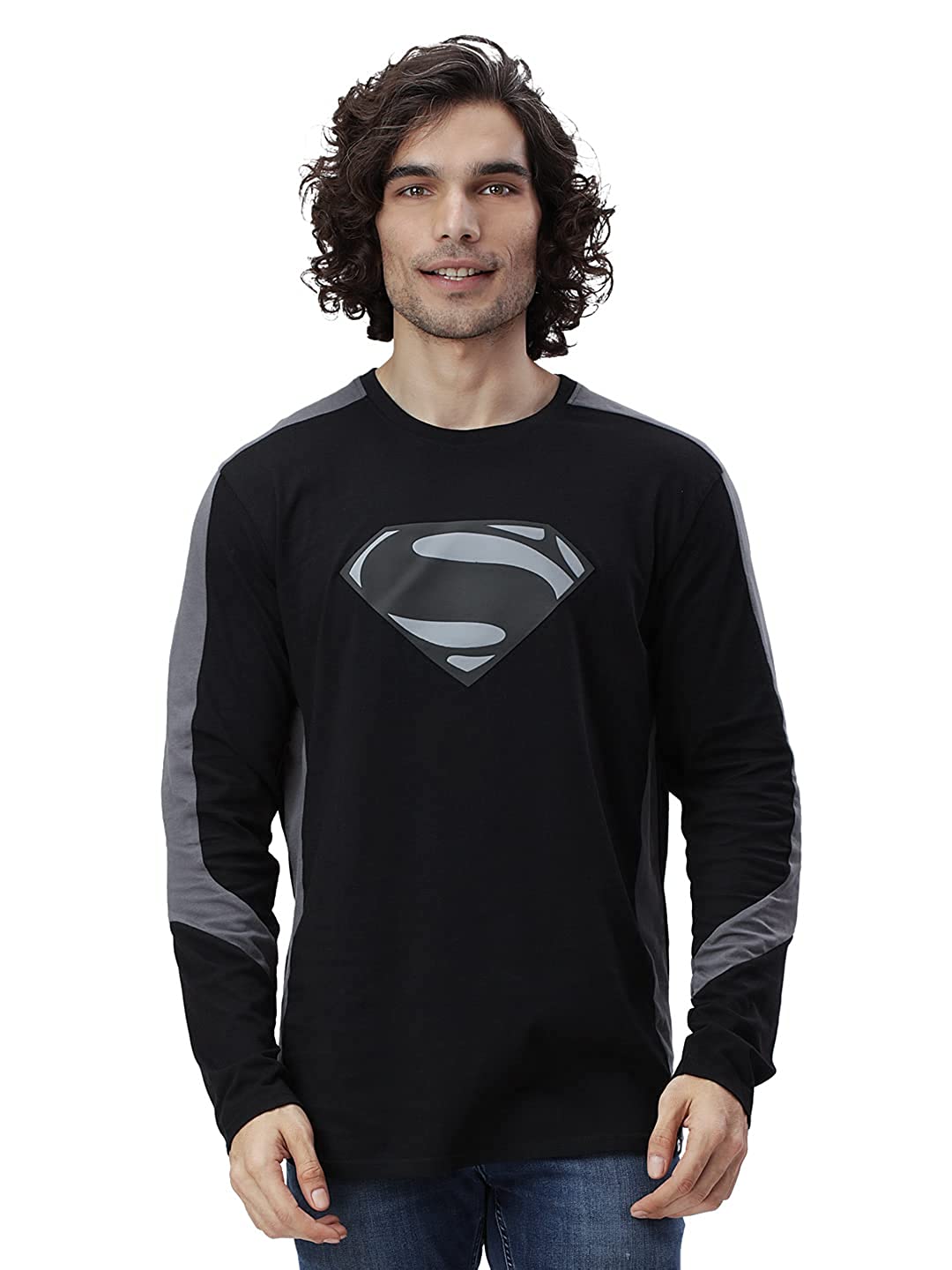 The souled store superman graphic printed cotton full sleeve t-shirt 