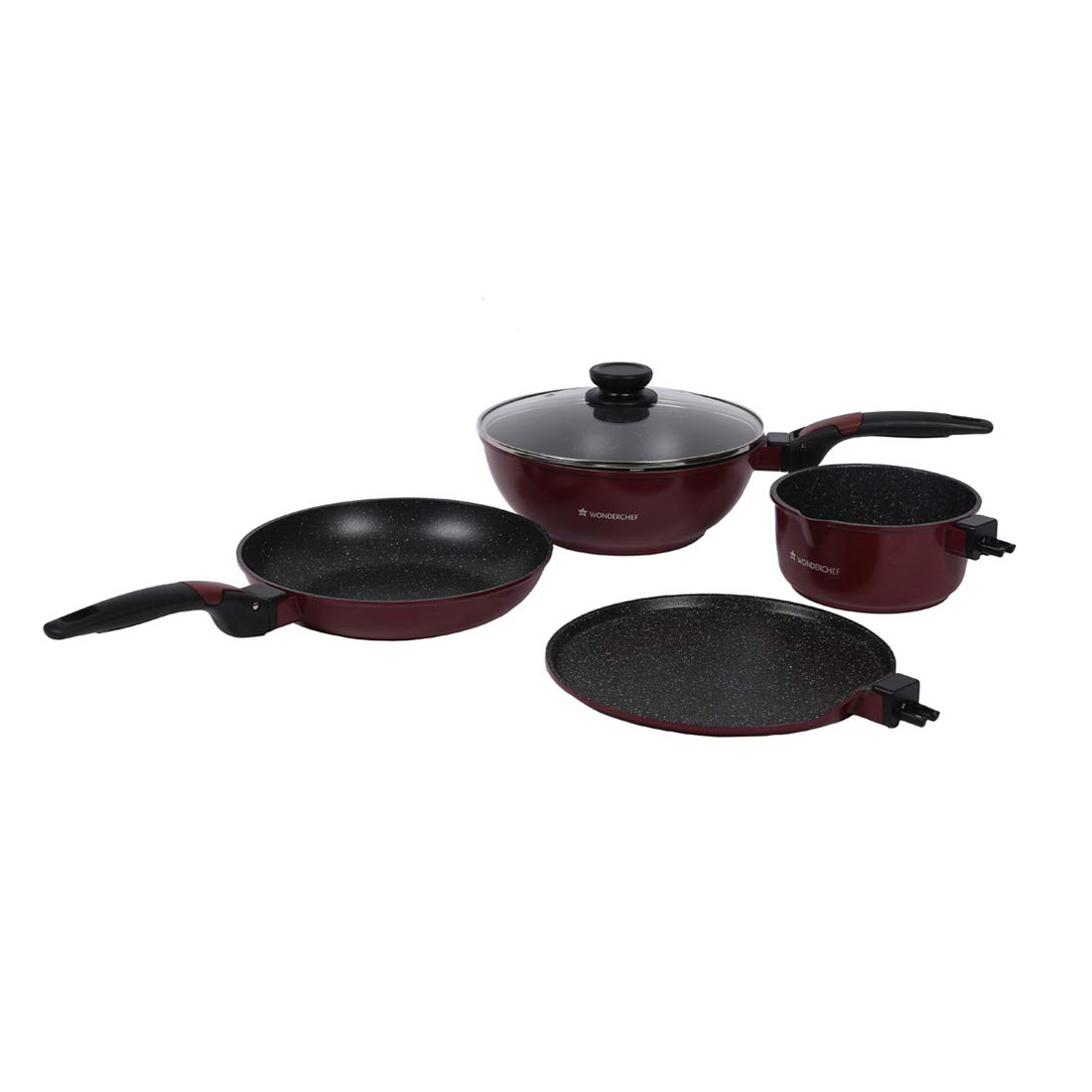 Wonderchef Click Amaze 4-Pieces Cookware Set (Black)