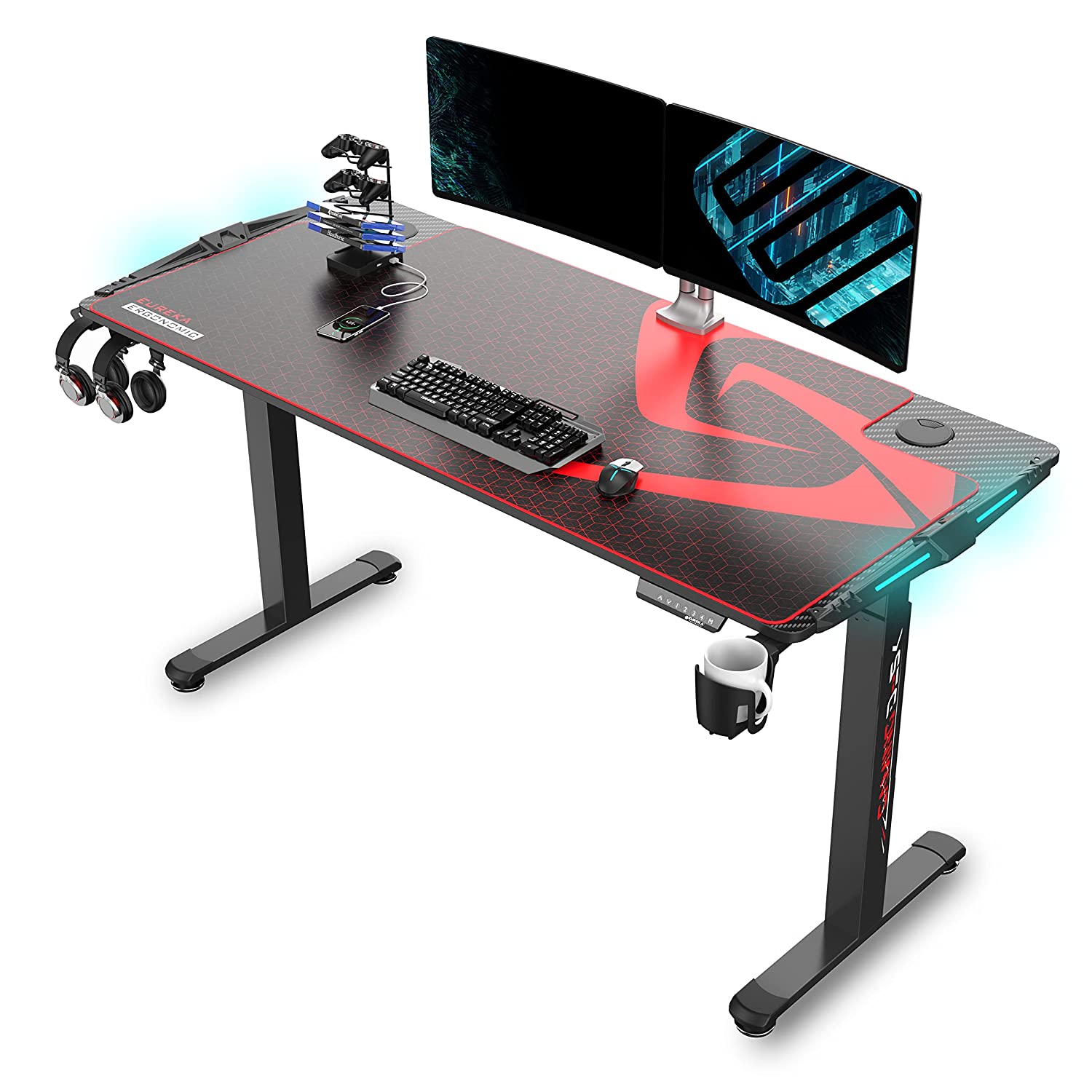 EUREKA ERGONOMIC Electric Standing Height Adjustable Gaming Electric work desk