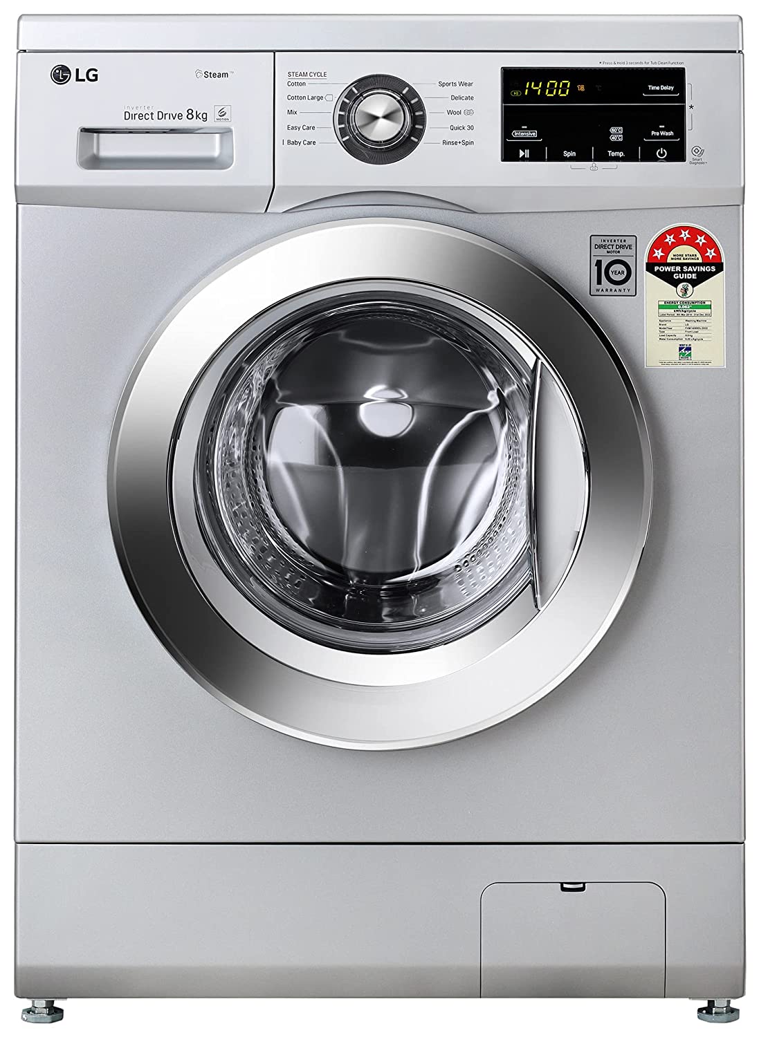 LG 8.0 Kg 5 Star Inverter Touch Control Fully-Automatic Front Load Washing Machine